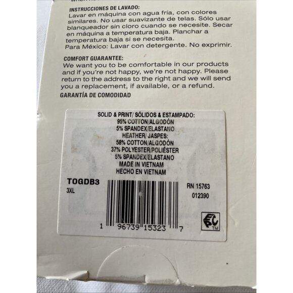 Hanes Mens 3-Pack Stretch Briefs 3XL 48-50" Modern Fit Cool & Breathable Black C - Picture 8 of 12